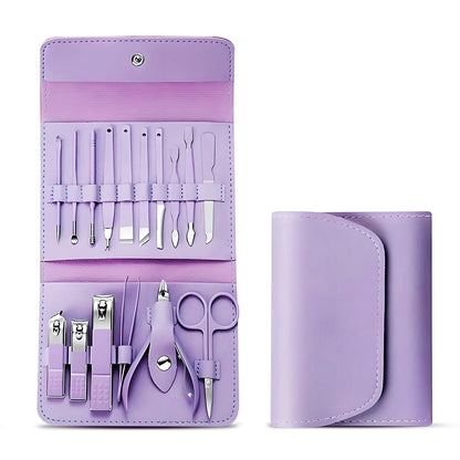 Manicure Set Nail Clipper Kit - 16 Pieces Stainless Steel Manicure Kit - Nail Care Tools