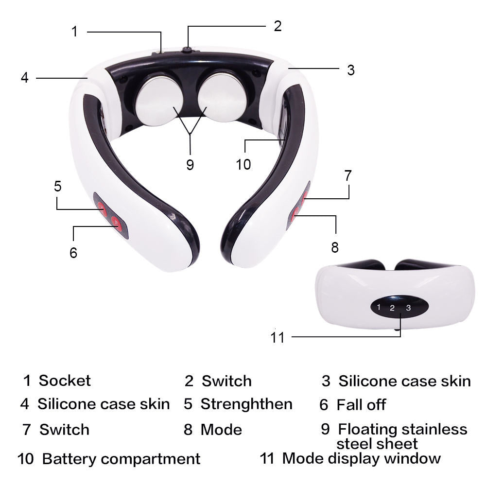 Neck Massager Portable Cordless Equipment Wireless Electric Vibrating